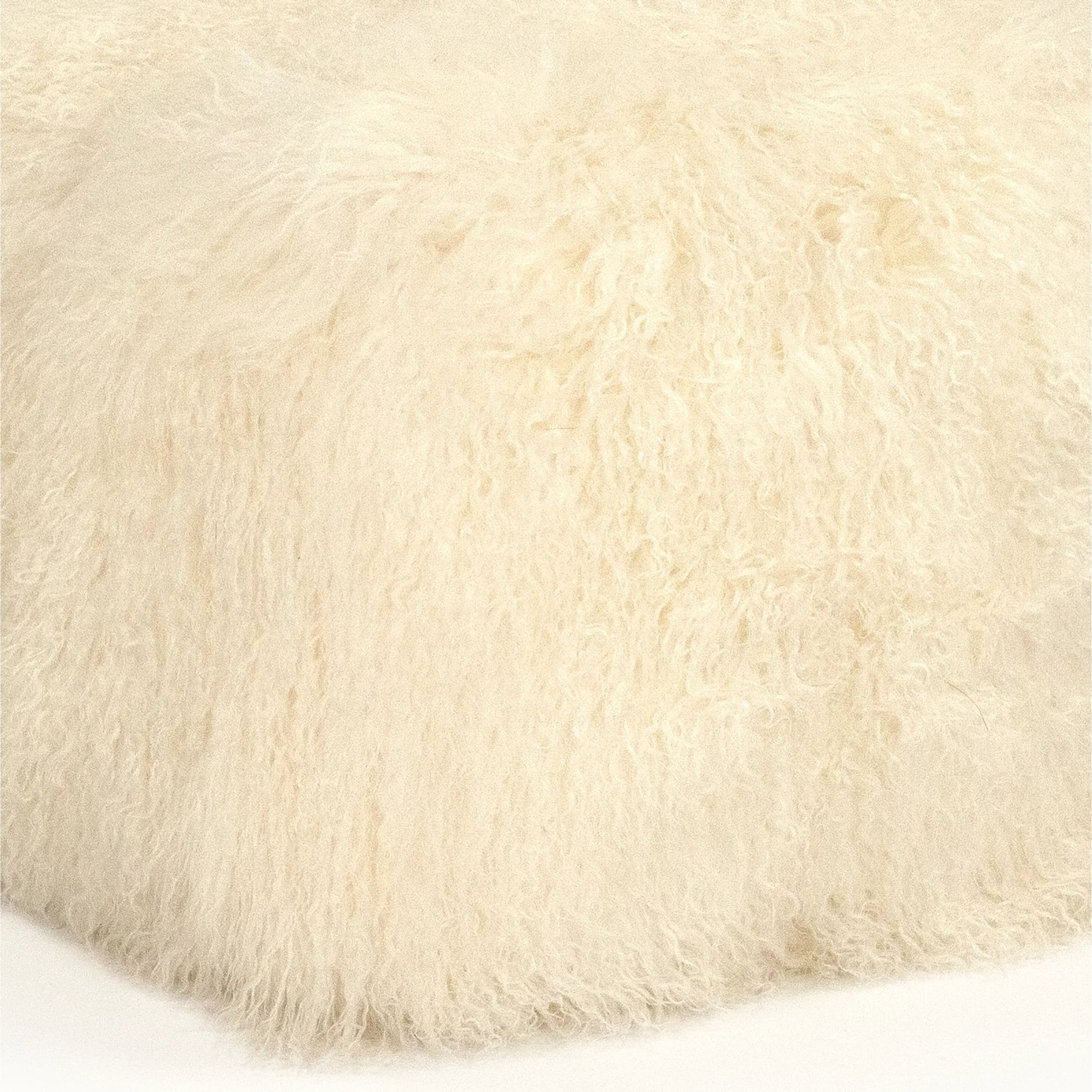 Tibetan Black Lamb Fur Pouf by Zentique. Made from lamb fur, polybeans in a unique style.