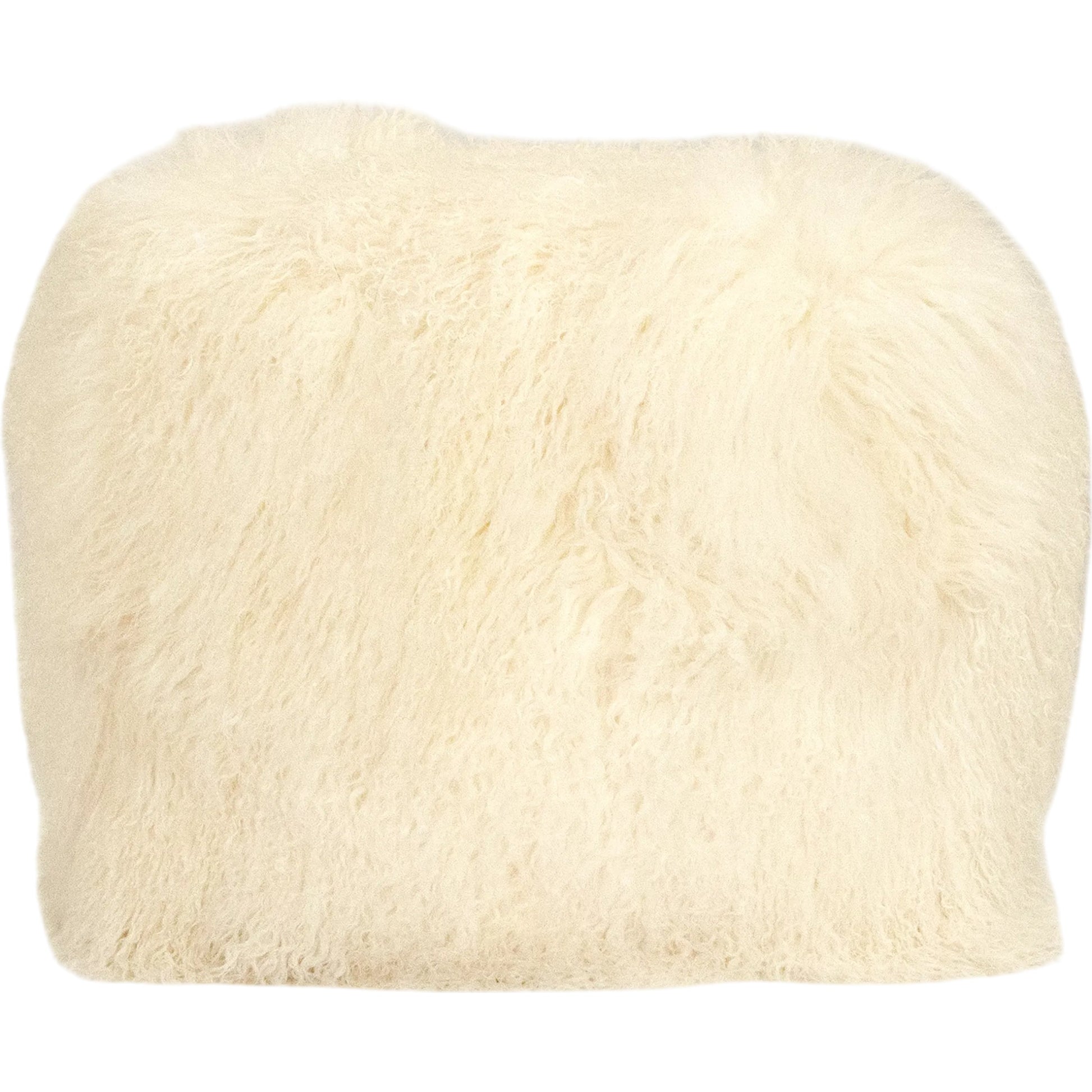 Tibetan Black Lamb Fur Pouf by Zentique. Made from lamb fur, polybeans in a unique style.