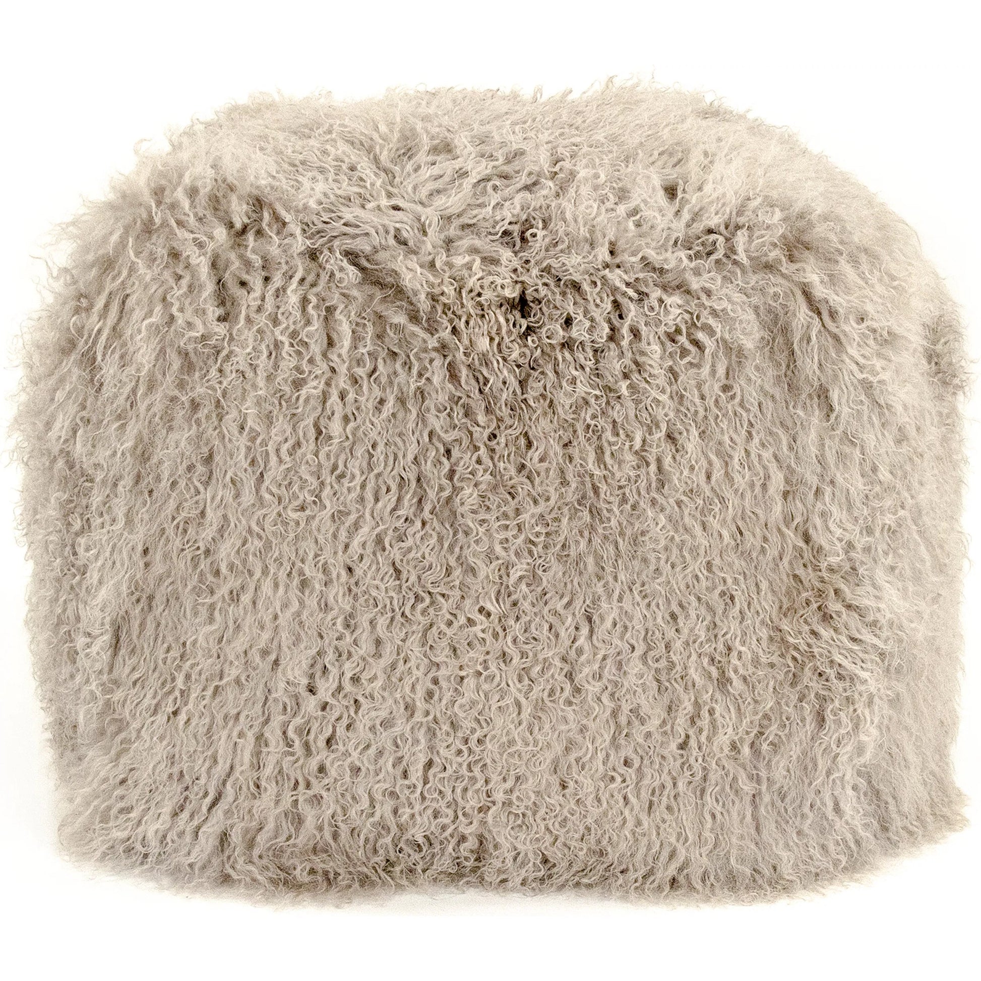 Tibetan Black Lamb Fur Pouf by Zentique. Made from lamb fur, polybeans in a unique style.