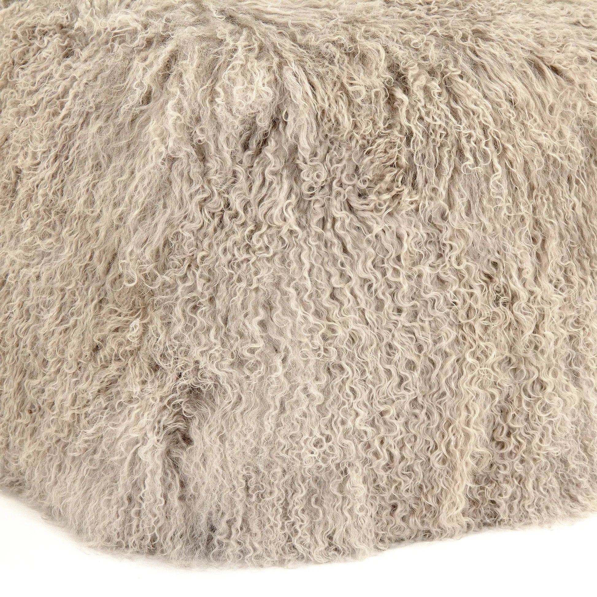 Tibetan Black Lamb Fur Pouf by Zentique. Made from lamb fur, polybeans in a unique style.