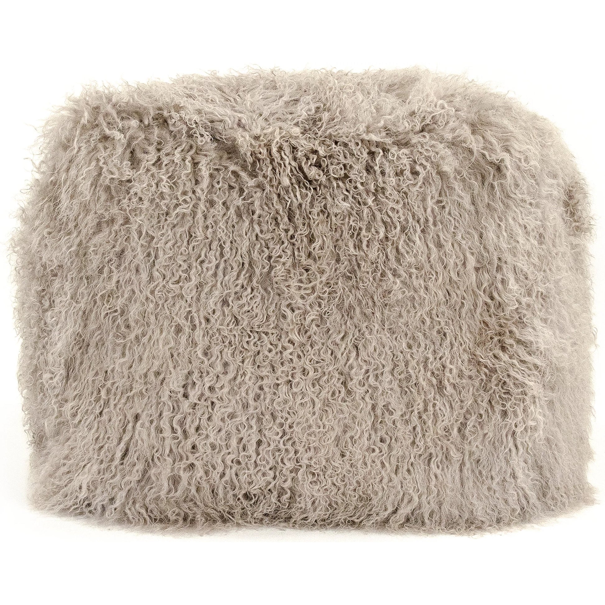 Tibetan Black Lamb Fur Pouf by Zentique. Made from lamb fur, polybeans in a unique style.
