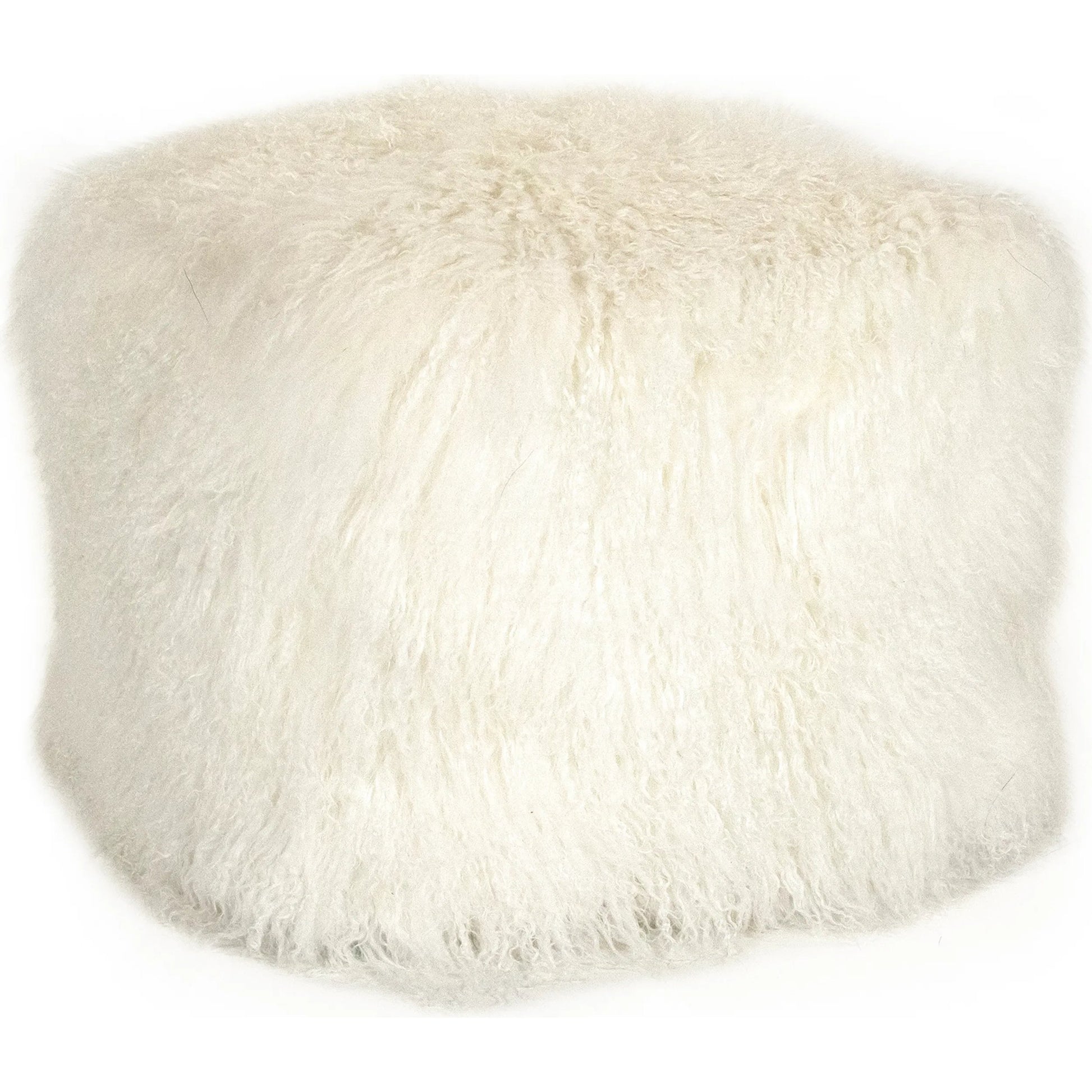 Tibetan Black Lamb Fur Pouf by Zentique. Made from lamb fur, polybeans in a unique style.