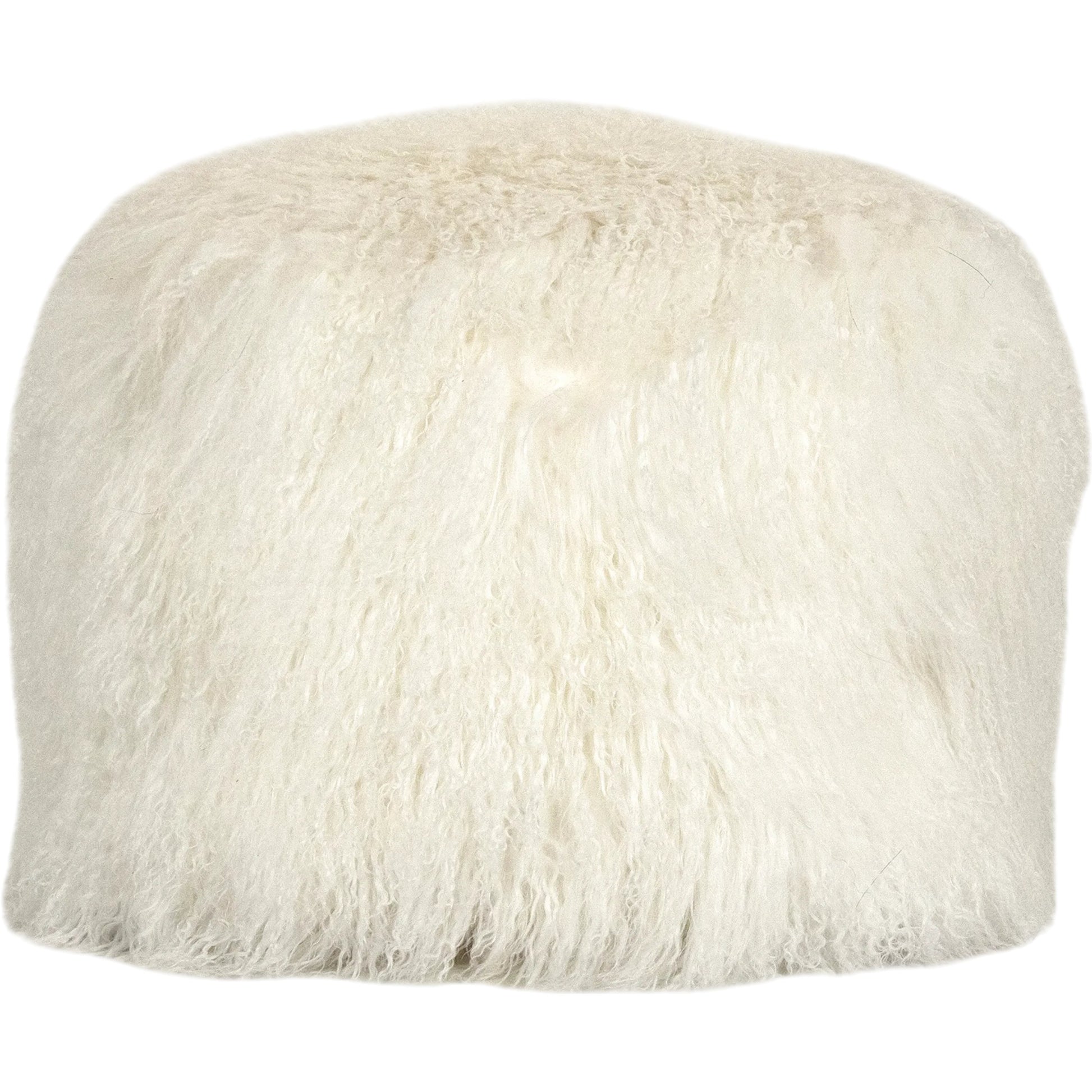 Tibetan Black Lamb Fur Pouf by Zentique. Made from lamb fur, polybeans in a unique style.