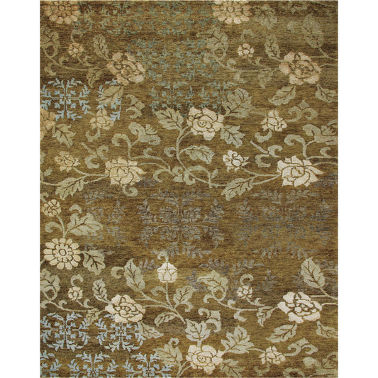 Qing Rug - 6068F by Feizy in brown, green, blue. Made from wool, viscose in a unique style.