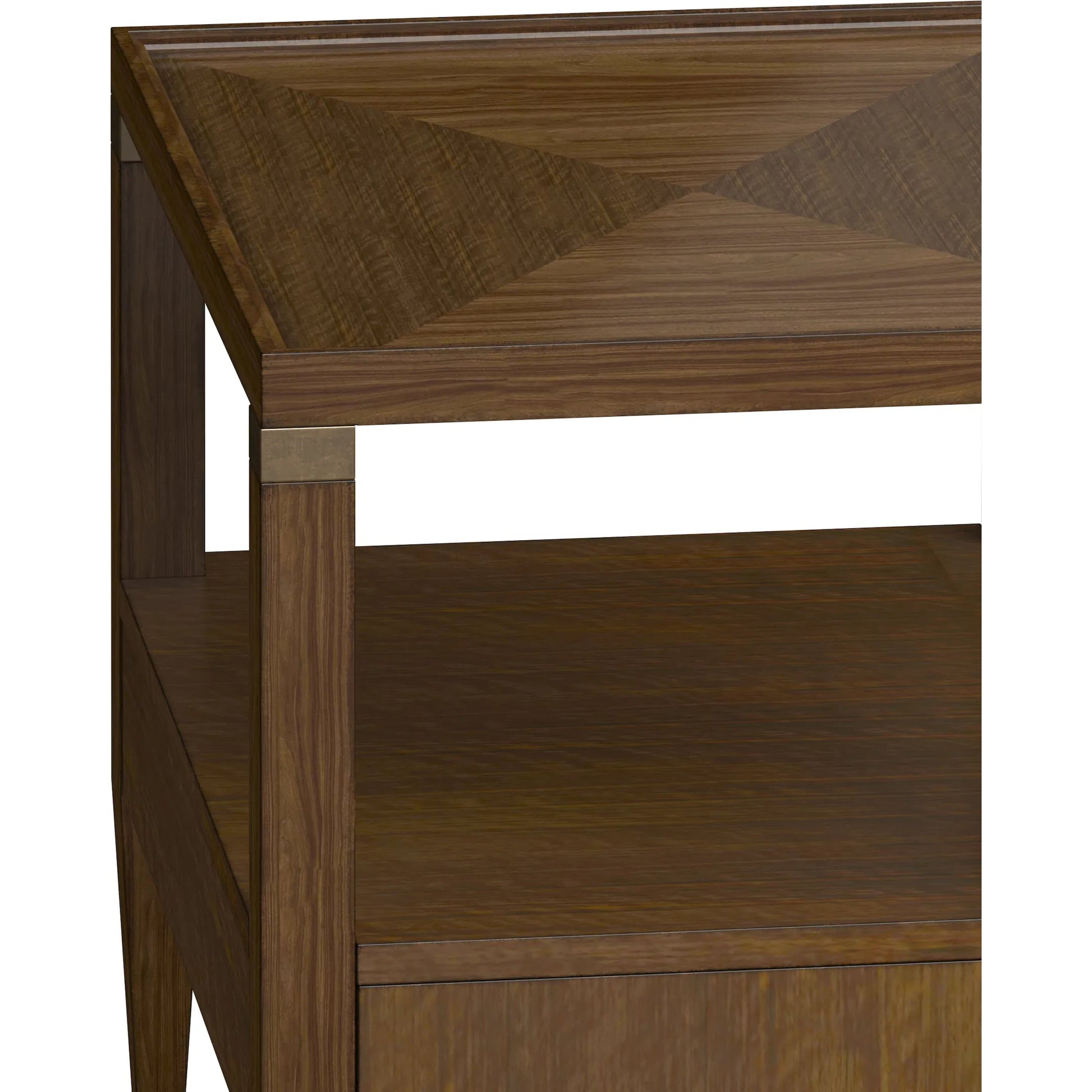Eave 1 Drawer End Table by A.R.T. Furniture in hazelnut. Made from poplar, parawood solids, walnut veneer in a traditional style.