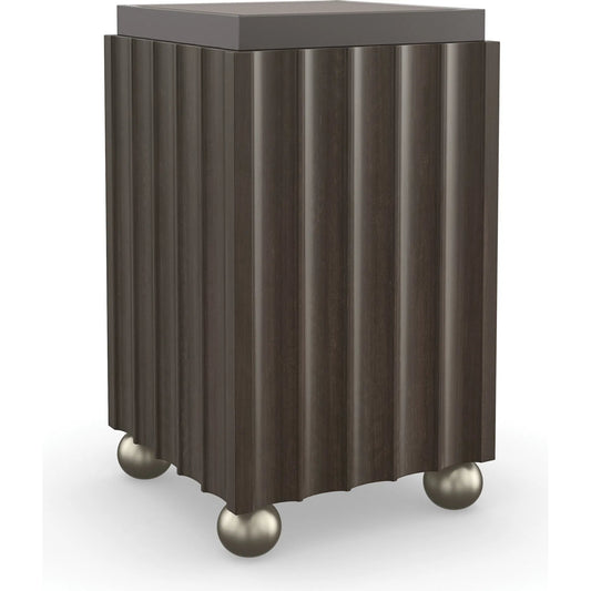 Next to You End Table by Caracole in bronze, dark chocolate, gold and otter, dark chocolate, brushed whisper of gold. Made from poplar, dyed tupelo in a modern style.