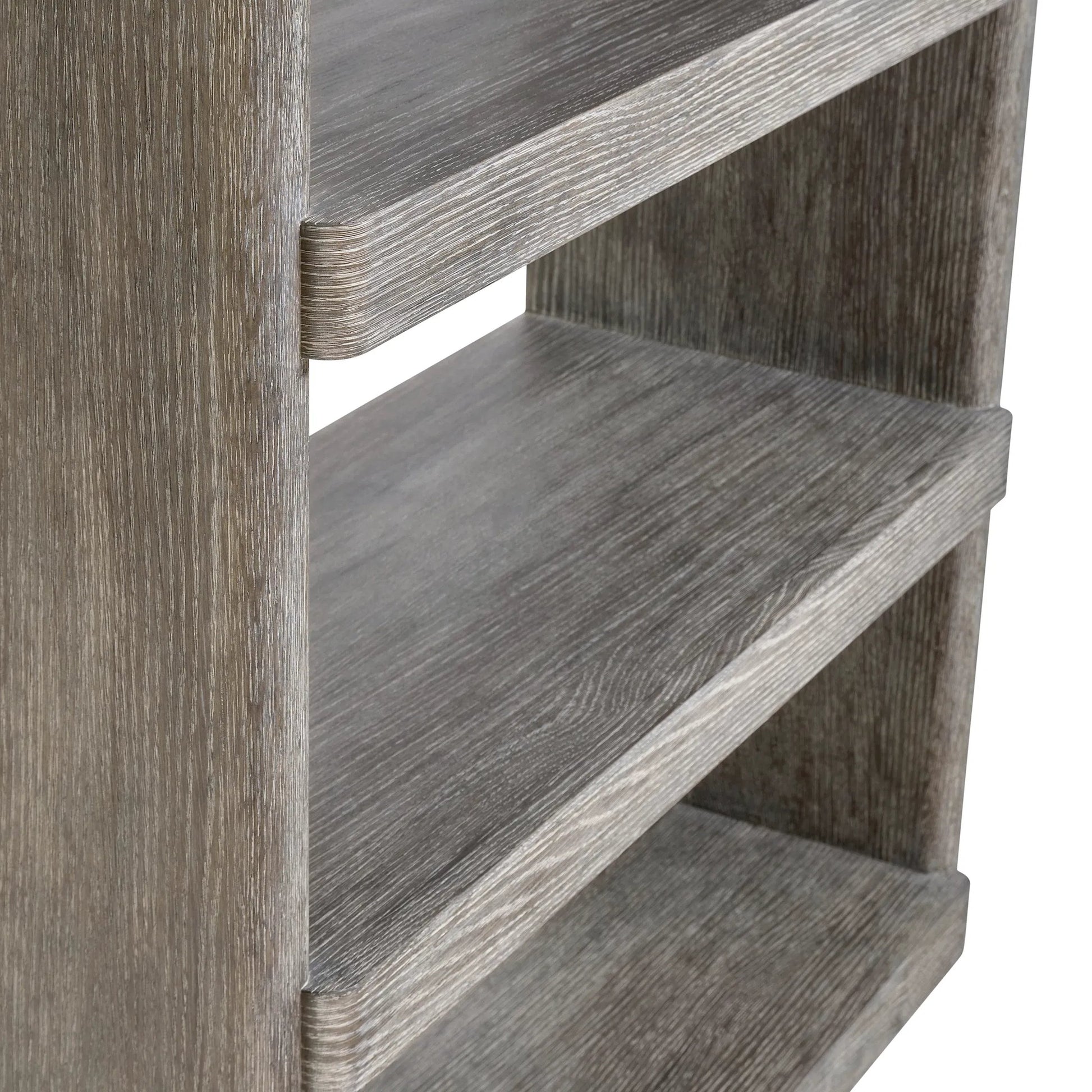 Monolith Etagere by Bernhardt in brown. Made from wood in a unique style.