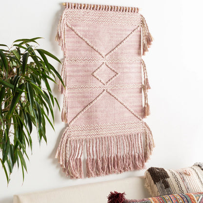 Zanafi Tassels - 24601 by Livabliss in mauve, ivory. Made from 100% cotton, 100% wood in a eclectic & global style.
