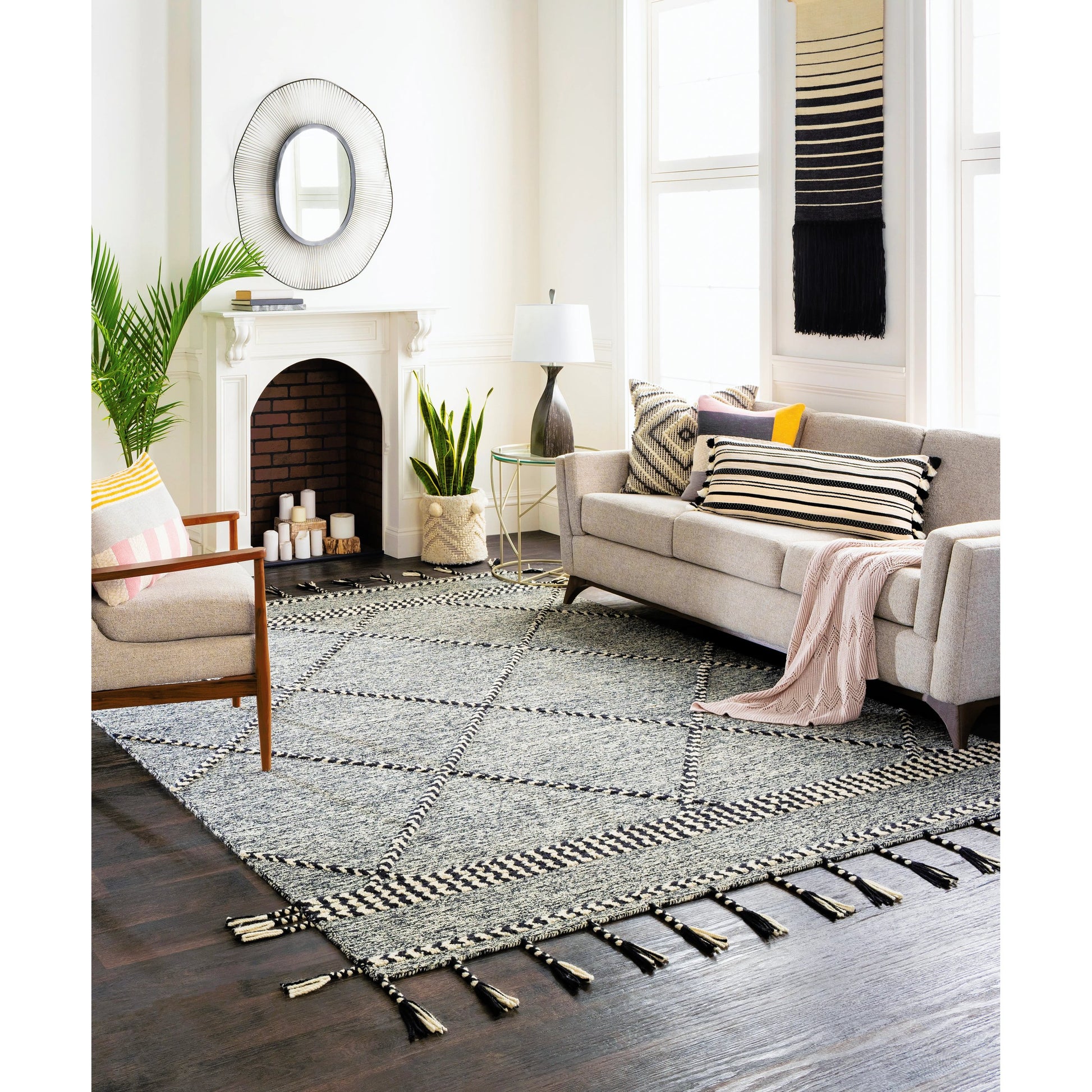 Zanafi Tassels Rug - 24568 by Surya. Made from 100% wool in a unique style.