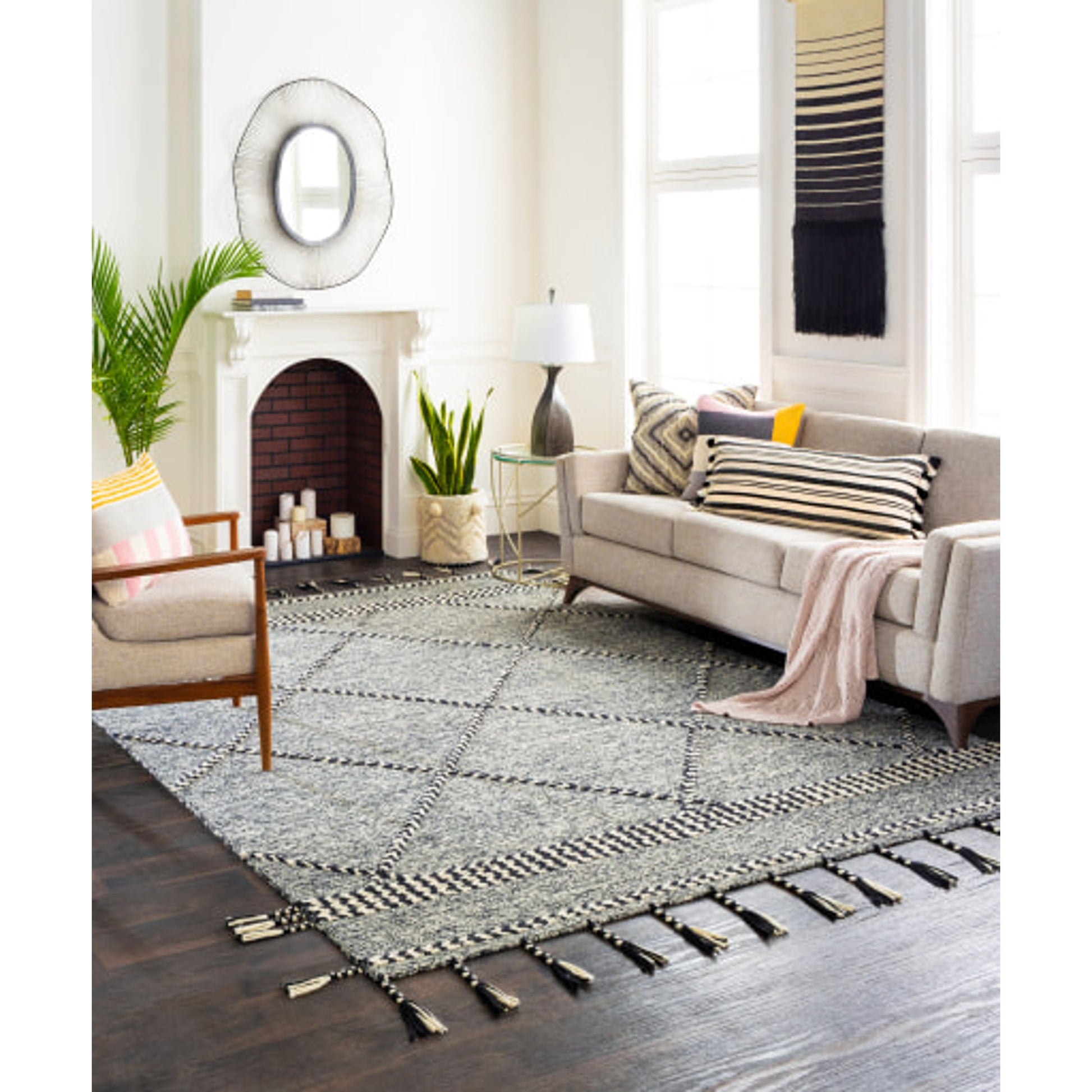 Zanafi Tassels Rug - 24568 by Surya. Made from 100% wool in a unique style.