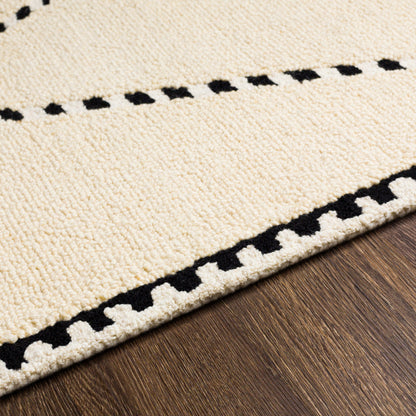 Zanafi Tassels Rug - 29495 by Surya in black, cream. Made from 100% wool in a unique style.