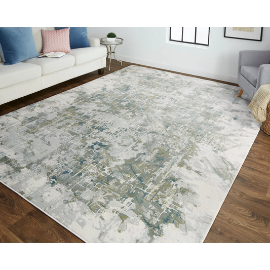 Atwell Transitional Rug - 3146F by Feizy in green, gray, ivory. Made from polypropylene in a unique style.
