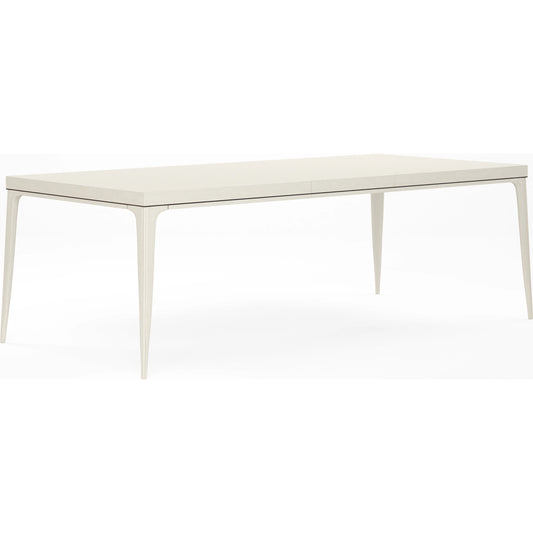 Blanc Rectangular Dining Table by A.R.T. Furniture in alabaster, burnished bronze. Made from parrawood solids, maple veneers in a modern style.