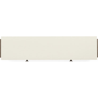 Blanc Credenza by A.R.T. Furniture in alabaster, burnished bronze. Made from parawood solids, resin, metal in a modern style.