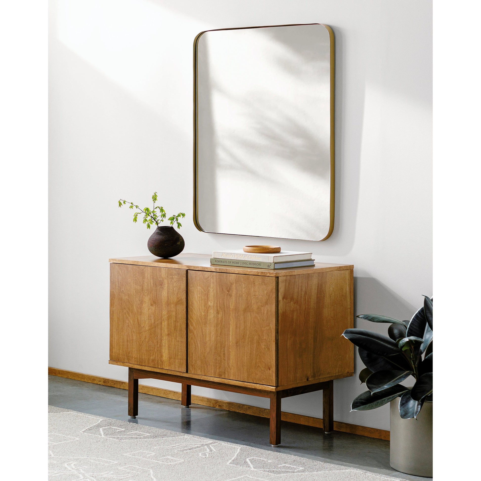 Zuhan Mirror by Surya in frame: black, gold and powder coated. Made from frame: metal, substrate: manufactured wood in a modern style.