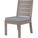 Laguna Outdoor Armless Dining Chair by Sunset West in browns. Made from aluminum in a modern style.