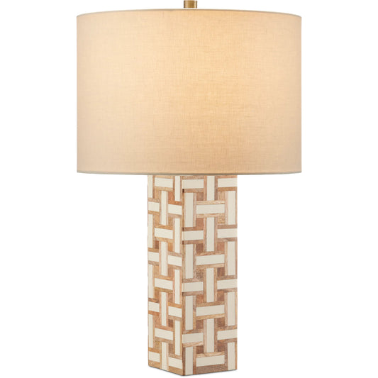 Aarna Table Lamp by Currey and Company. Made from wood, engineered hardwood, composite in a modern style.