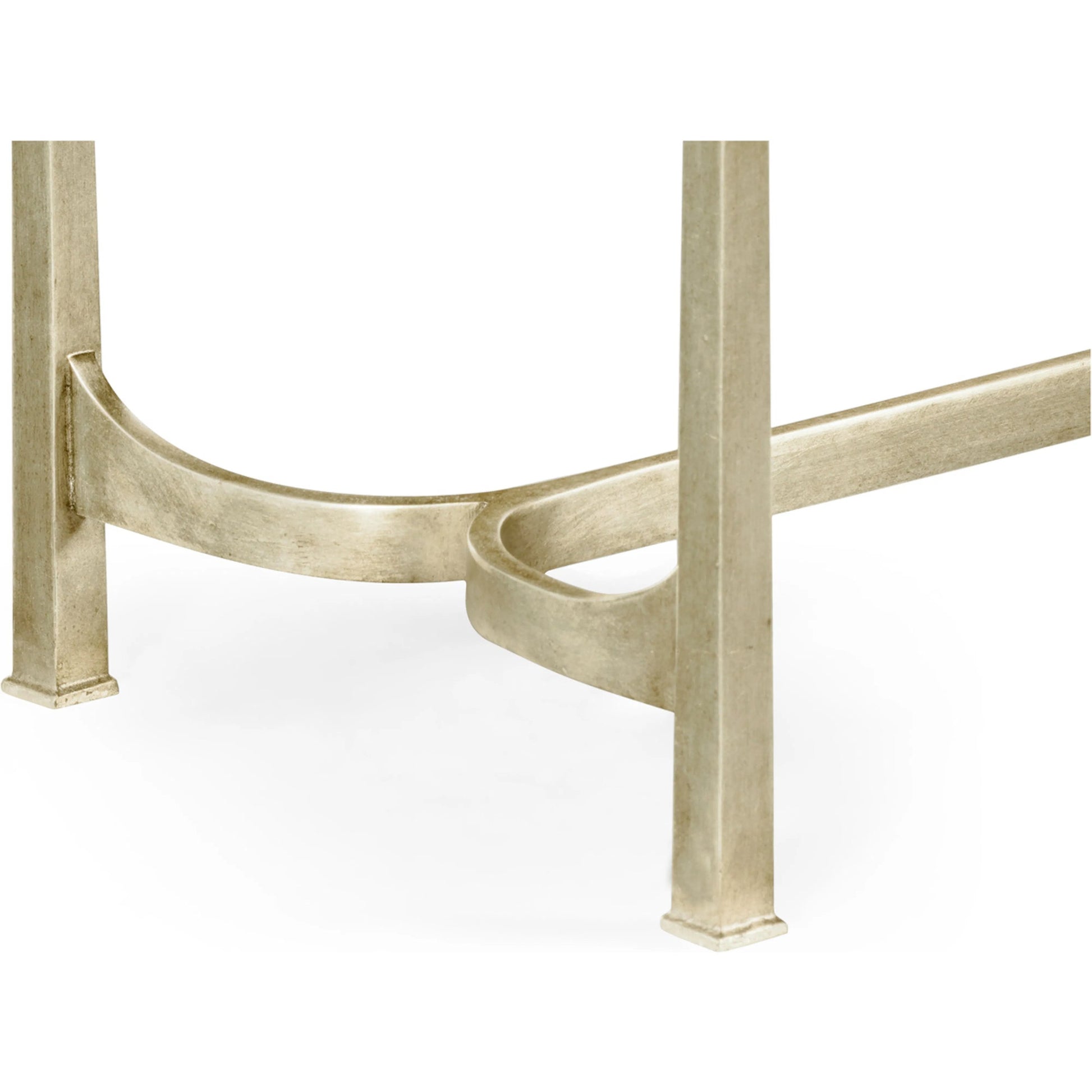 Luxe Gilded Iron & Cream Leather Bench by Jonathan Charles in gilded gold. Made from iron in a modern style.