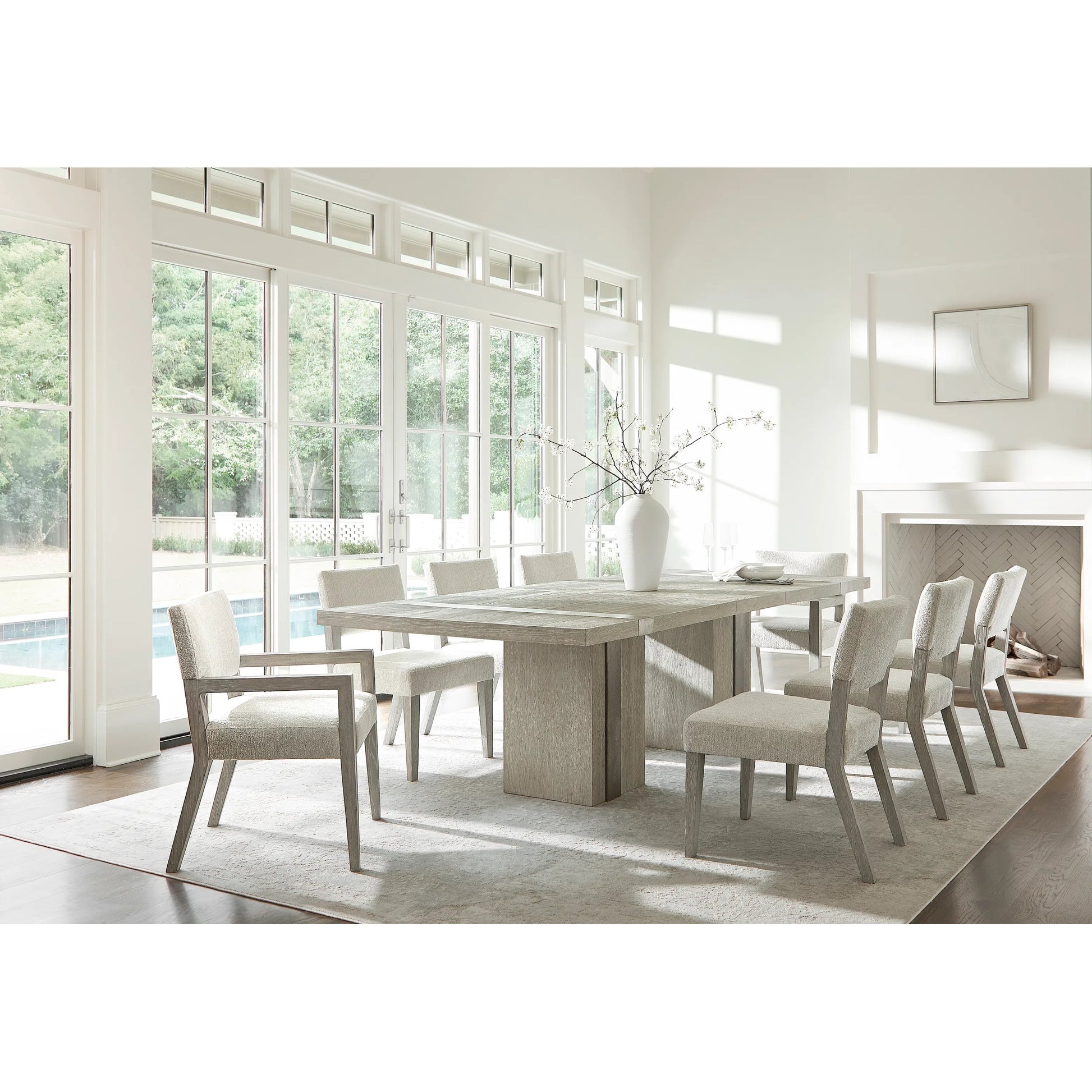 Tempo Side Chair by Bernhardt in white. Made from fabric, wood in a unique style.