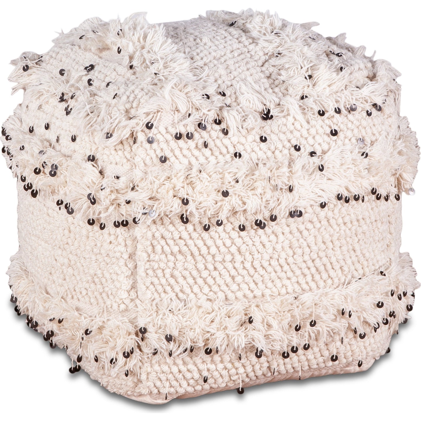 000 SI-1750315 | Primary Silo | Algier Ottoman by World Interiors in white. Made from wool, cotton blend fabric, ps foam, plastic in a eclectic & global style.