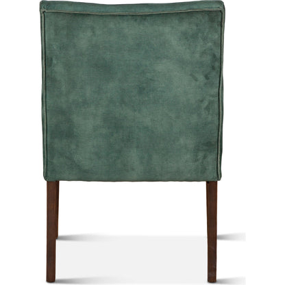 Avery Armchair by World Interiors in dark green and brown. Made from wood, velvet in a modern style.