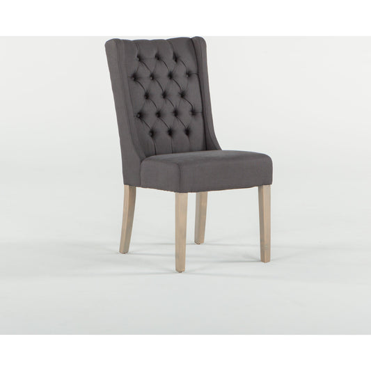 Chloe Linen Dining Chairs by World Interiors. Made from linen, cotton, polyester blend fabric, birch wood in a transitional style.