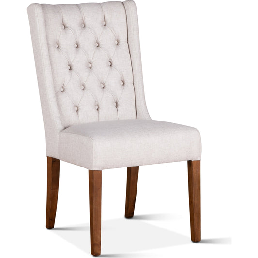 Chloe Linen Dining Chairs by World Interiors. Made from linen, cotton, polyester blend fabric, birch wood in a transitional style.