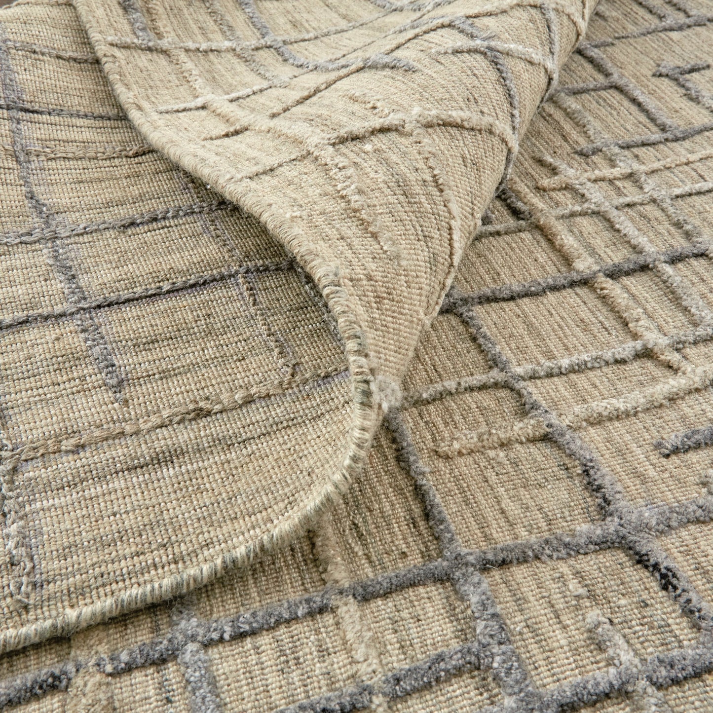 005 SI-2158983,SI-2158984,SI-2158985,SI-2158987,SI-2159169,SI-2159170 | Closeup | Kirkwood Transitional Rug - T08T8001 by Thom Felicia by Feizy Rugs in tan, silver. Made from viscose, wool in a unique style.