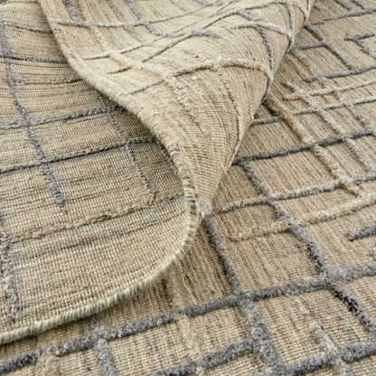 Kirkwood Transitional Rug - T08T8001 by Thom Felicia by Feizy Rugs in tan, silver. Made from viscose, wool in a unique style.