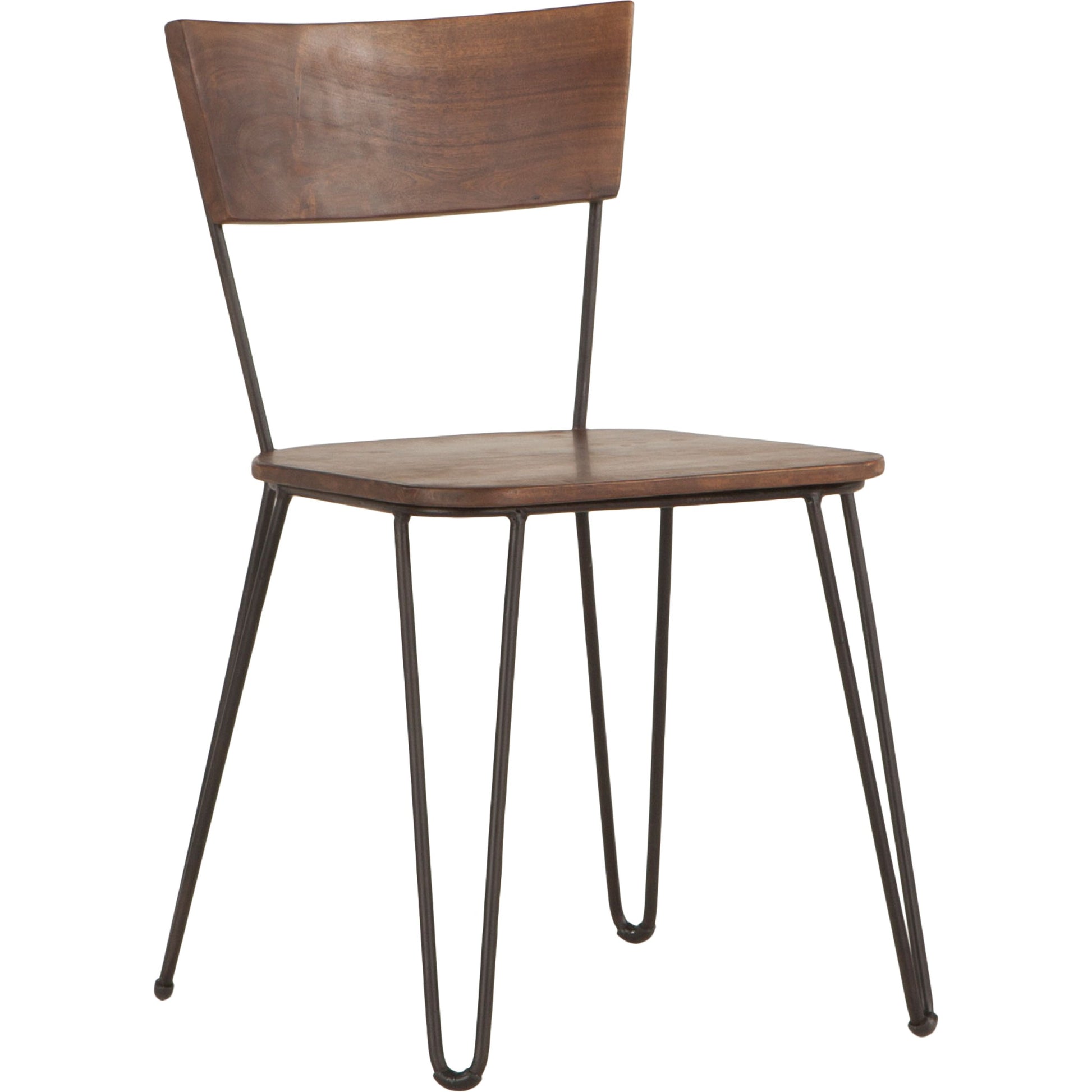 Grandby Dining Chairs by World Interiors in brown and walnut, antique zinc. Made from acacia wood, steel in a modern style.