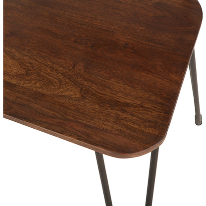 Grandby Dining Chairs by World Interiors in brown and walnut, antique zinc. Made from acacia wood, steel in a modern style.