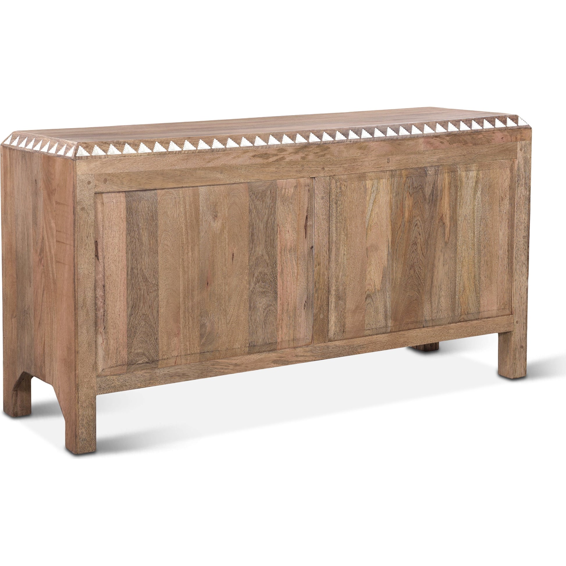 Haveli Mango Wood Geometric Carved Dresser by World Interiors in white. Made from mango wood in a eclectic & global style.