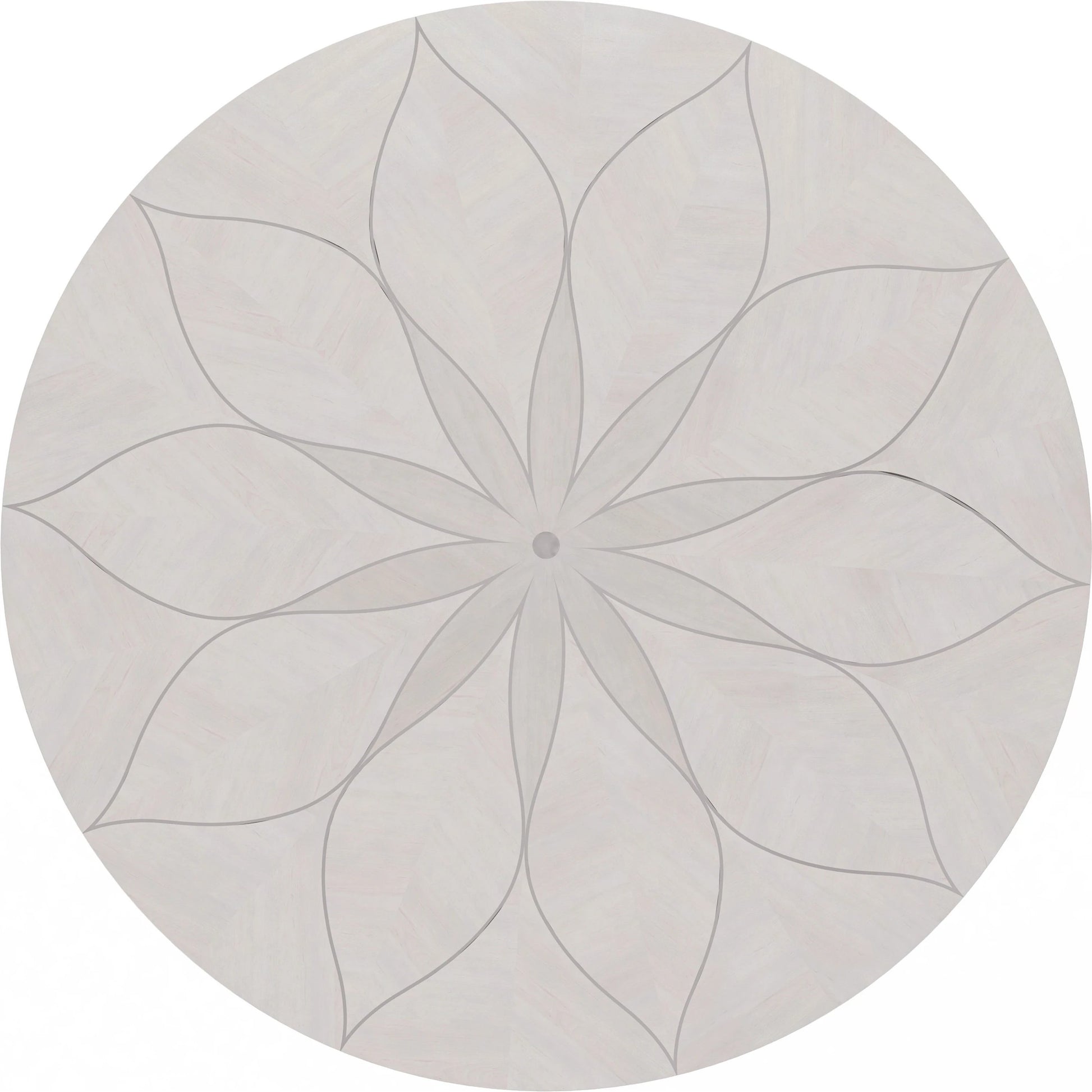 Mezzanine Round Dining Table by A.R.T. Furniture in dove gray. Made from parawood, poplar solids, maple veneer, resin in a modern style.