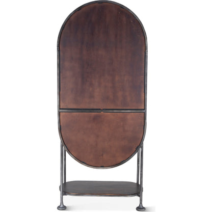 Melbourne Bar Cabinet by World Interiors in silver and antique silver, brushed bronze. Made from acacia wood, iron in a modern style.