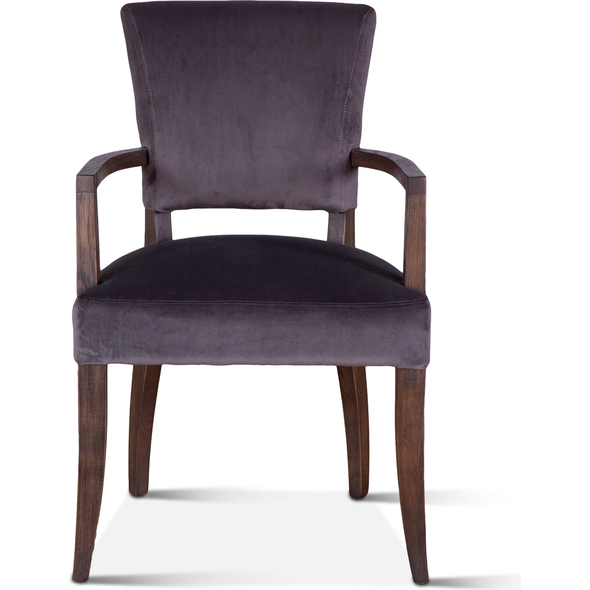 Portia Armchair by World Interiors in dark gray, whitewash and whitewash. Made from oak wood, velvet in a modern style.