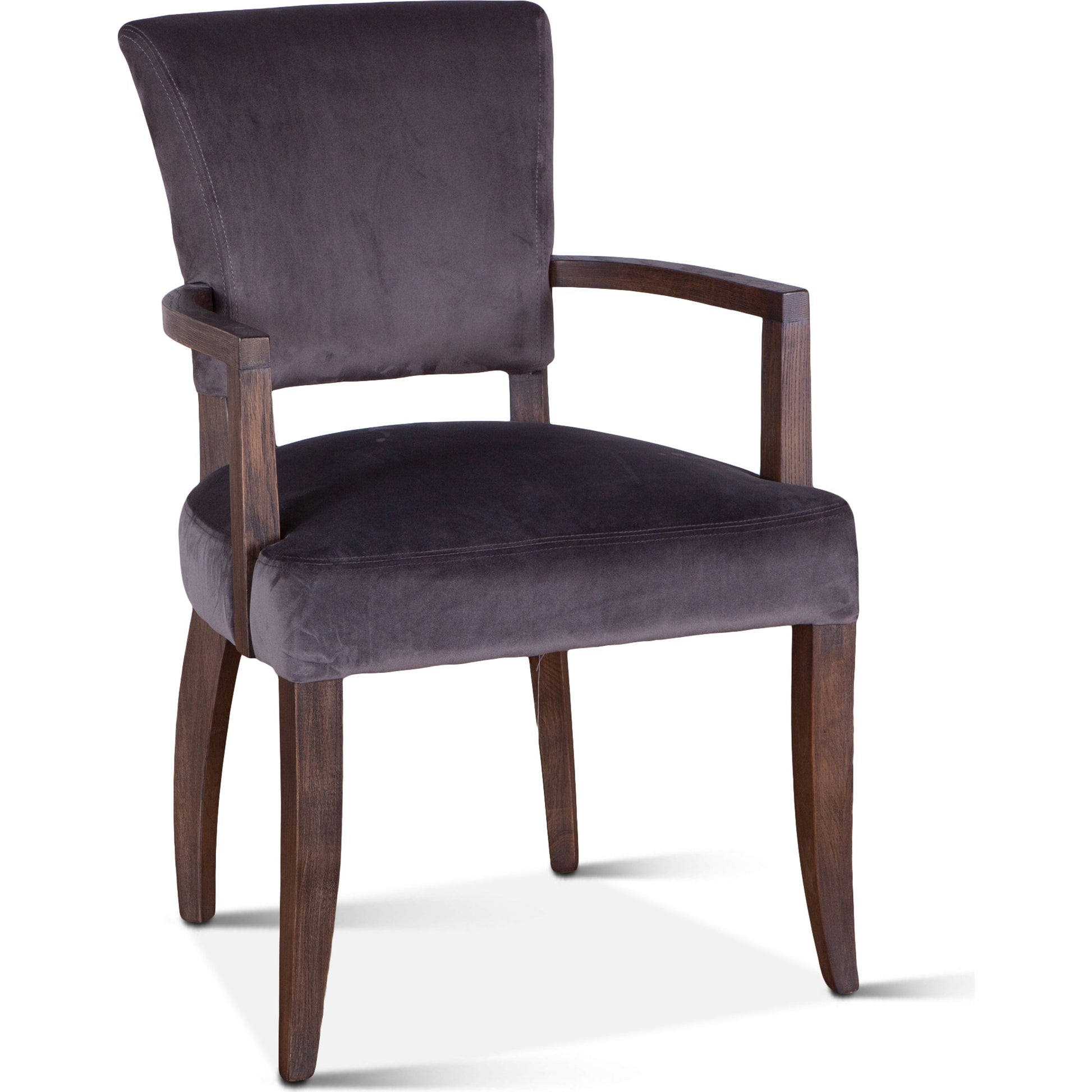 Portia Armchair by World Interiors in dark gray, whitewash and whitewash. Made from oak wood, velvet in a modern style.