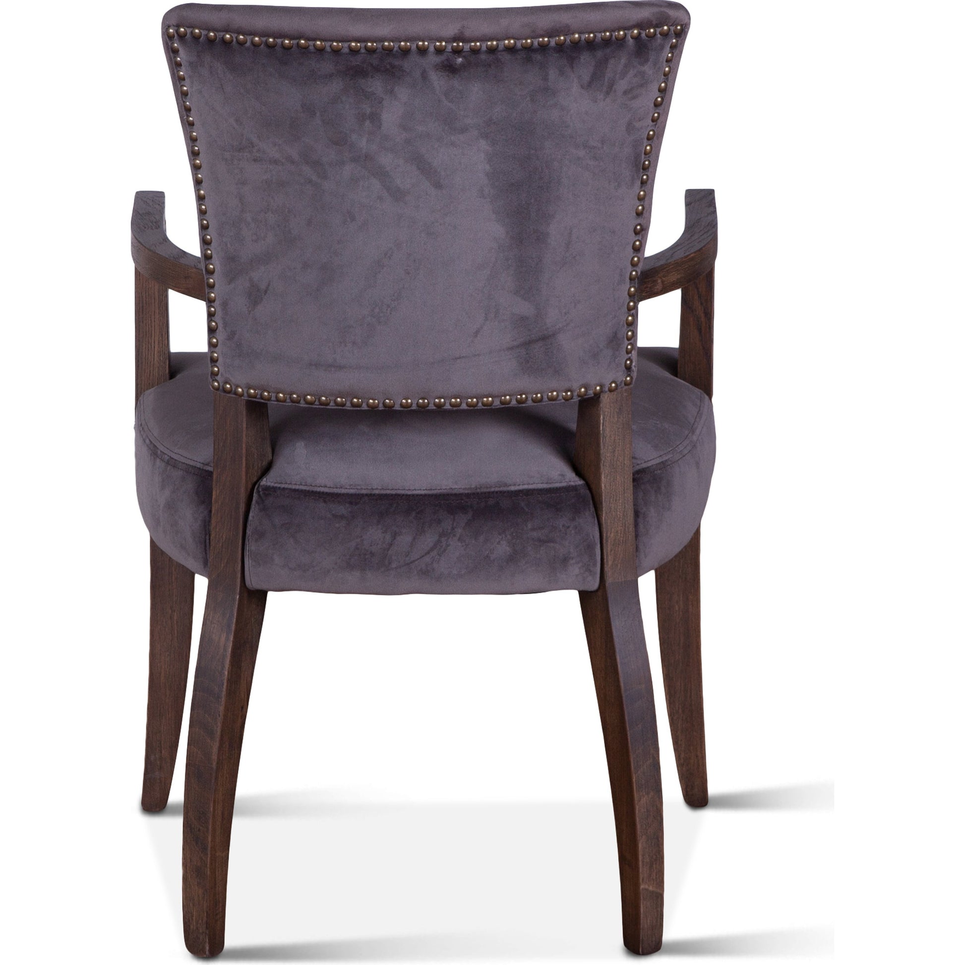 Portia Armchair by World Interiors in dark gray, whitewash and whitewash. Made from oak wood, velvet in a modern style.