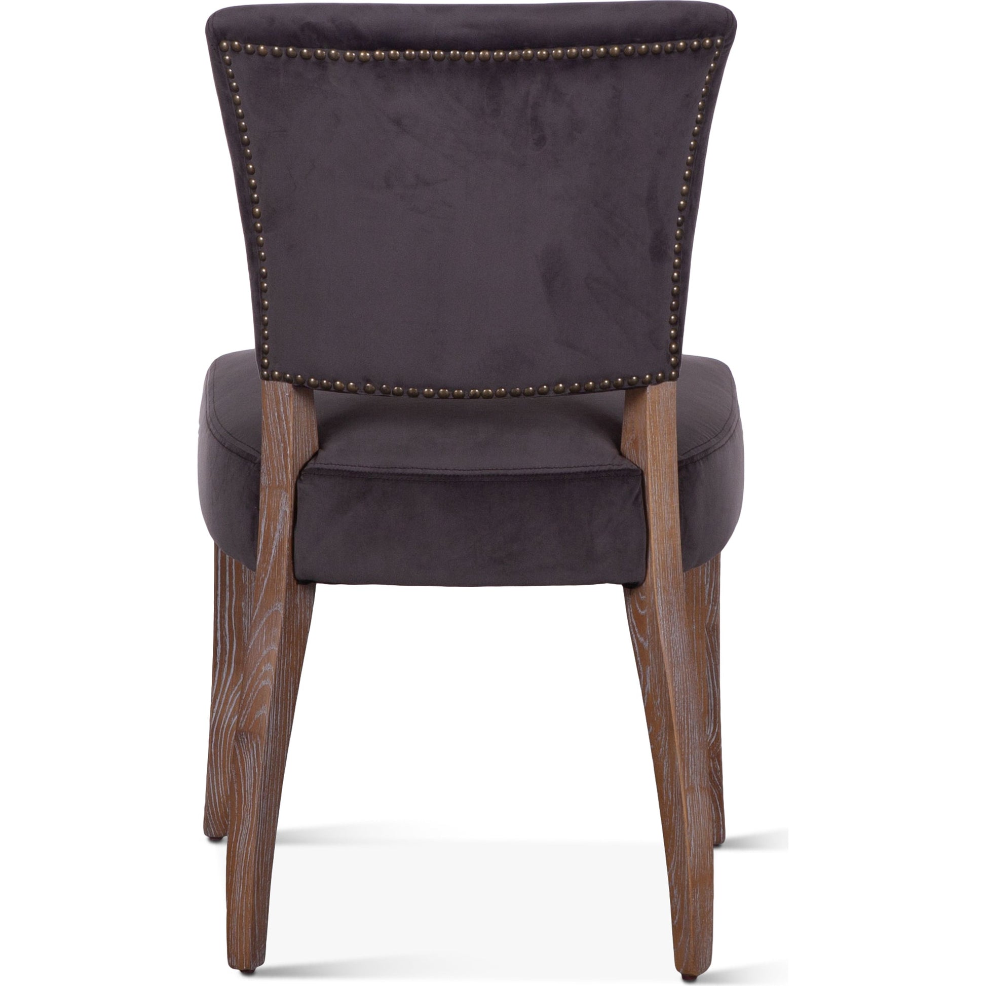 Portia Side Chairs by World Interiors in asphalt, whitewash and whitewash. Made from oak wood, velvet in a transitional style.