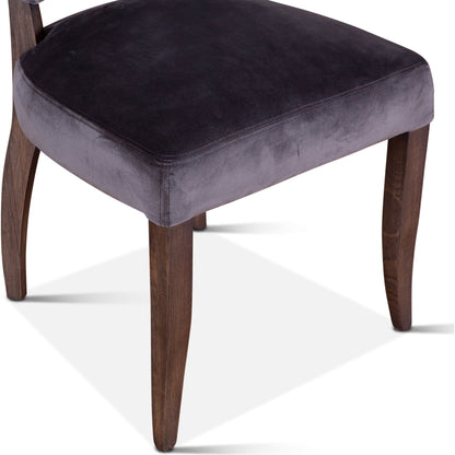 Portia Side Chairs by World Interiors in asphalt, whitewash and whitewash. Made from oak wood, velvet in a transitional style.