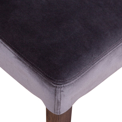 Portia Side Chairs by World Interiors in asphalt, whitewash and whitewash. Made from oak wood, velvet in a transitional style.