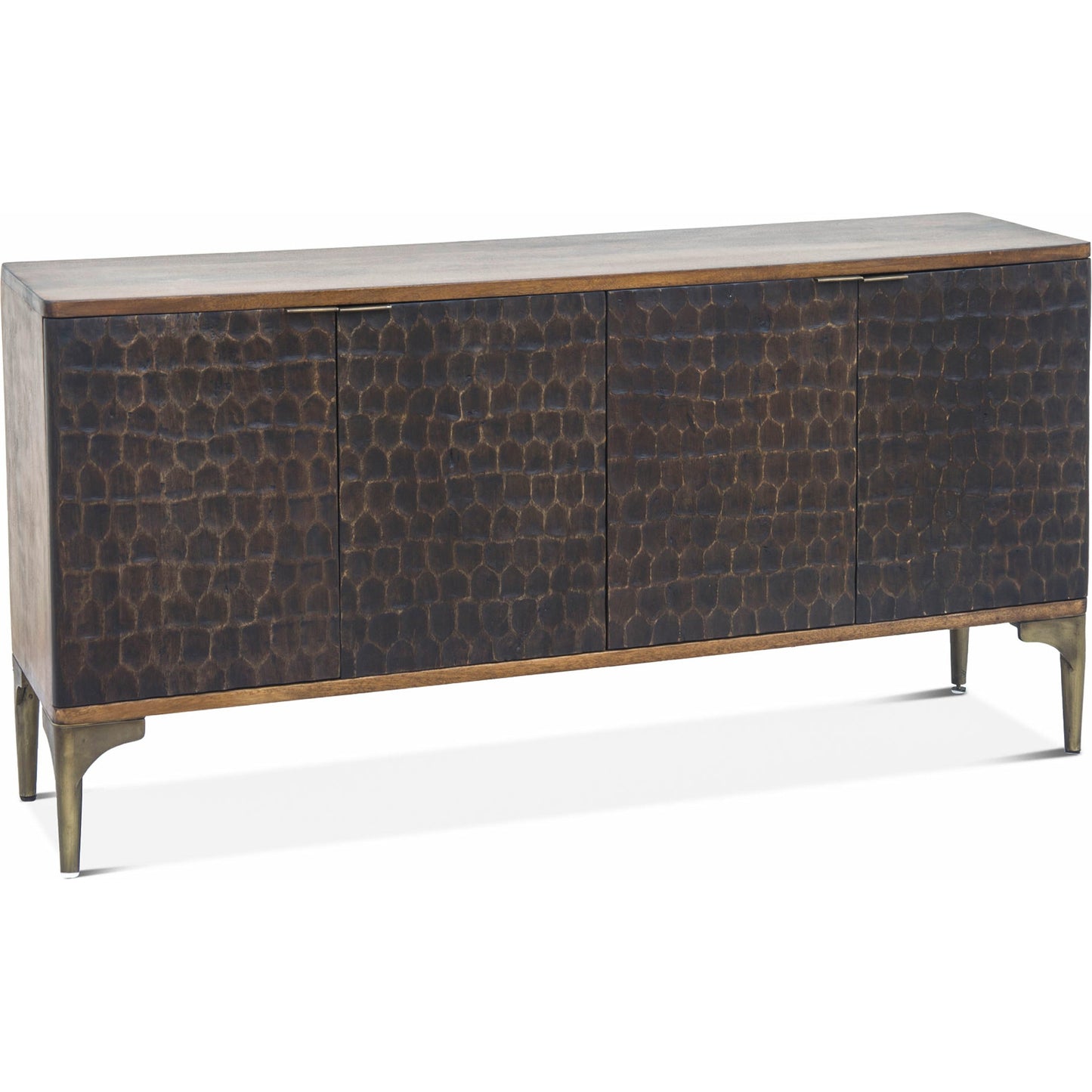 001 SI-1750394 | Primary Silo | Vallarta Sideboard by World Interiors in bronze, gold and two tone, bronze. Made from mango wood, cast aluminum in a eclectic & global style.