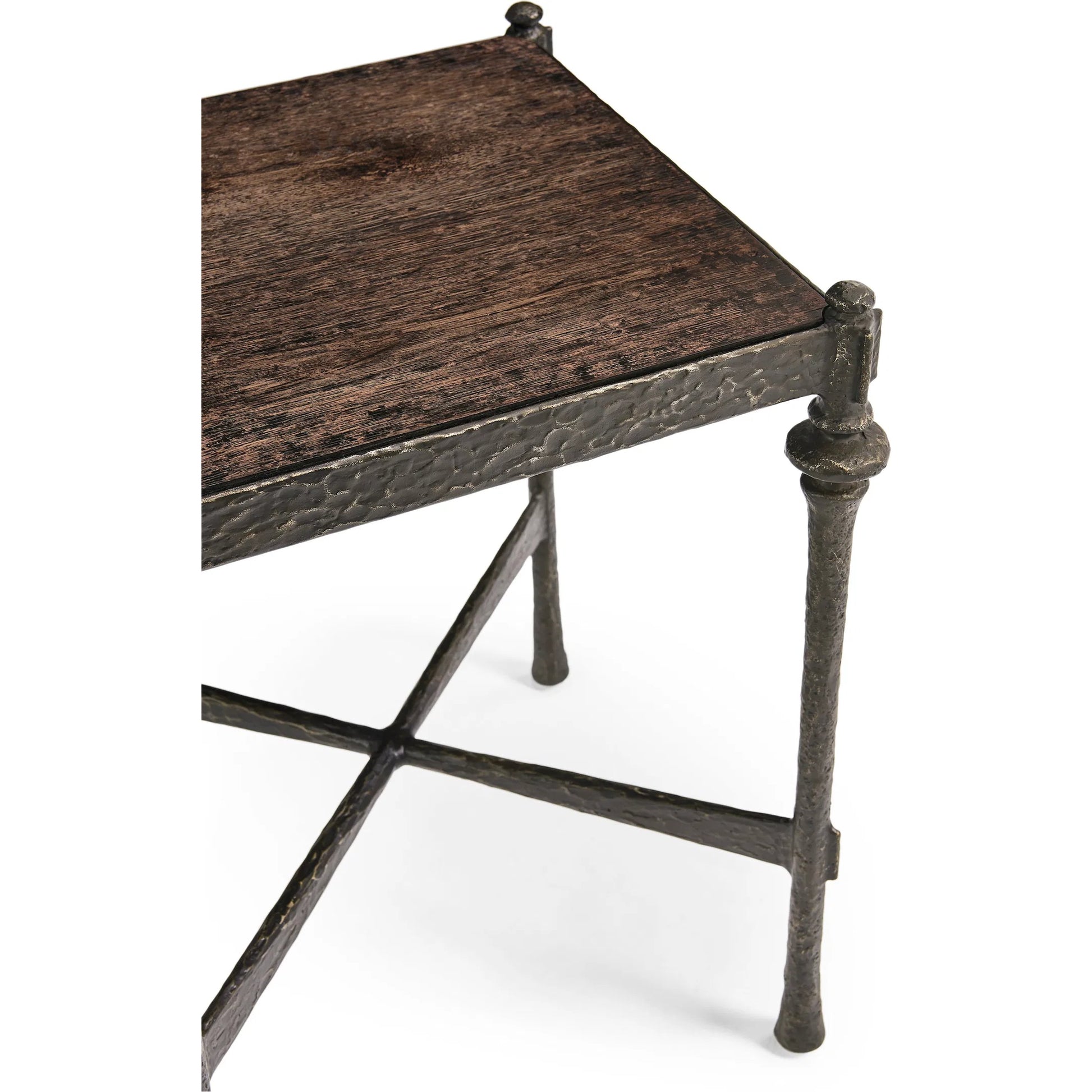 Terravita Square Side Table by Jonathan Charles in black caldera oak. Made from oak veneer in a cottage & farmhouse style.