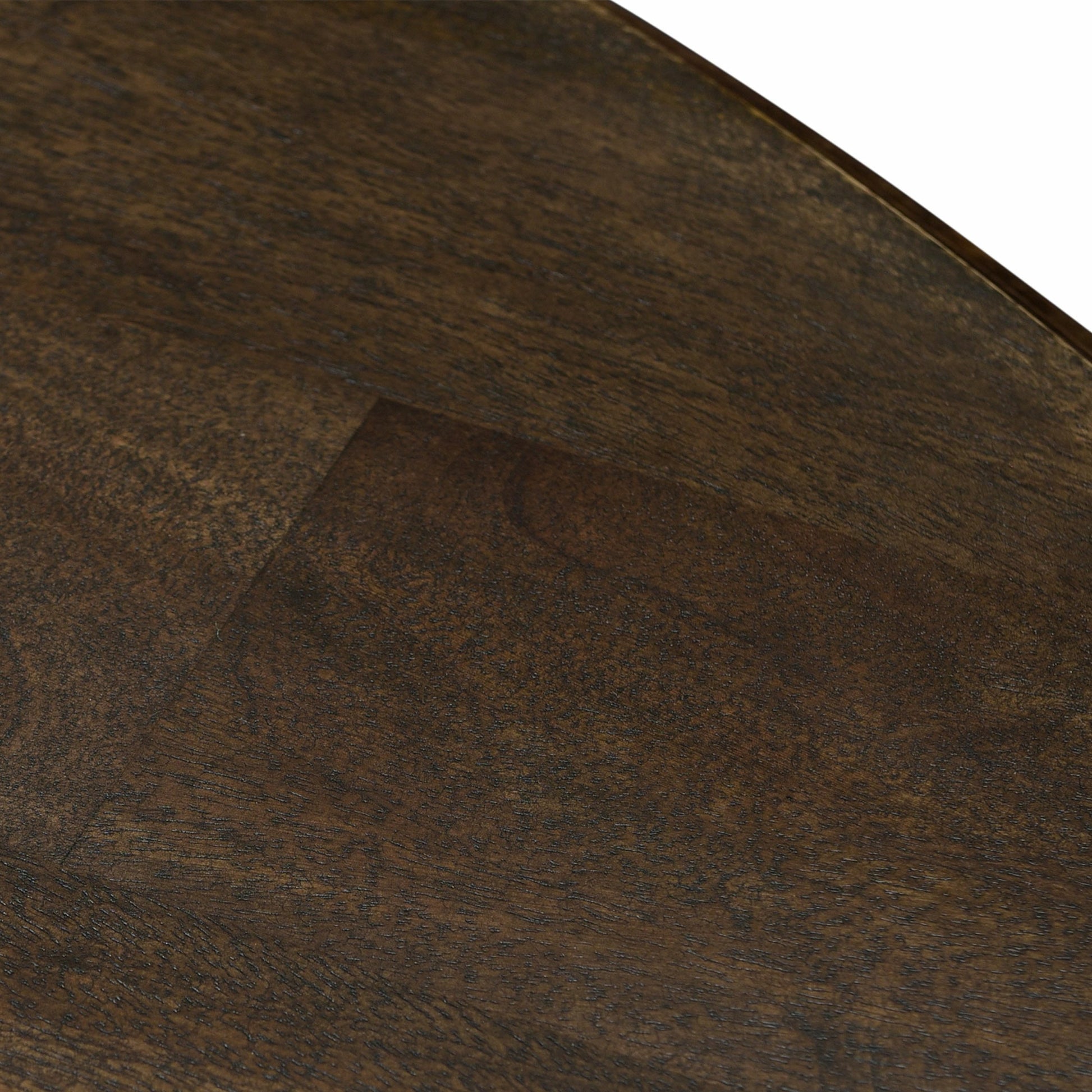 Toulon Round Dining Table by World Interiors in dark brown and vintage brown. Made from mango wood in a transitional style.