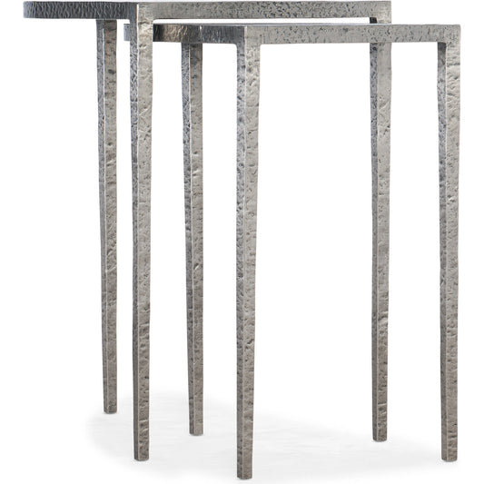 Chapman Nesting Tables by Hooker Furniture in pewter. Made from metal in a modern style.