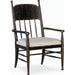 Americana Upholstered Seat Arm Chair by Hooker Furniture in beige. Made from oak veneers and fabric in a cottage & farmhouse style.