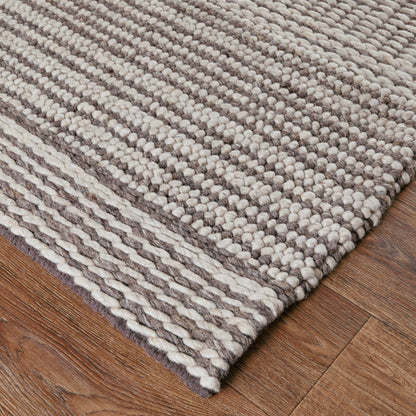Hamden Stripes Rug - T19T8008 by Thom Felicia by Feizy Rugs in ivory, brown. Made from wool in a unique style.