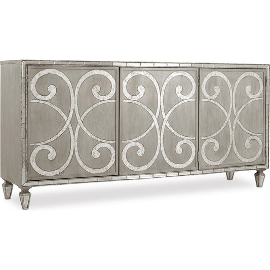 Sanctuary Buffet by Hooker Furniture in epoque. Made from oak veneers, resin, mirror in a modern style.