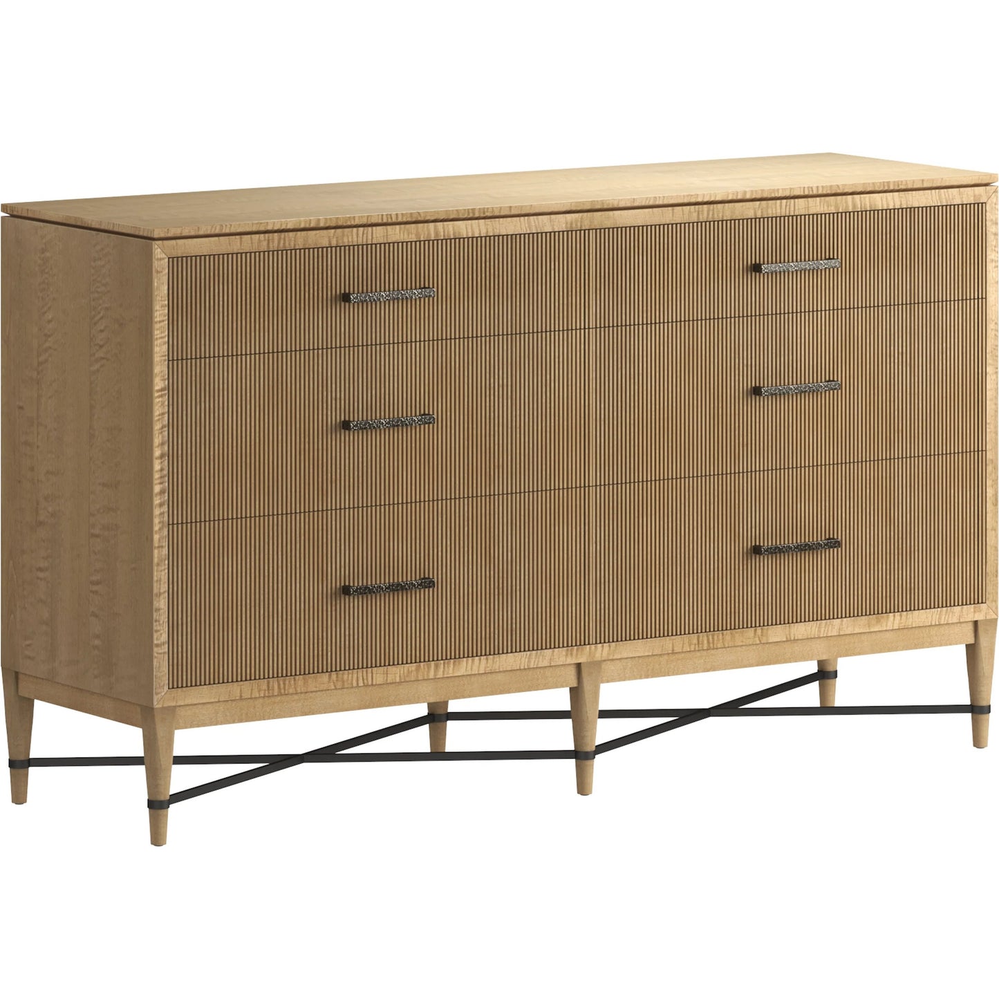 001 SI-2447953 | Primary Silo | Loft Reeded Dresser by A.R.T. Furniture in natural maple. Made from poplar, rubberwood in a transitional style.