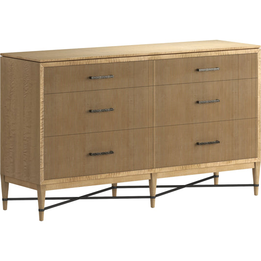 Loft Reeded Dresser by A.R.T. Furniture in natural maple. Made from poplar, rubberwood in a unique style.
