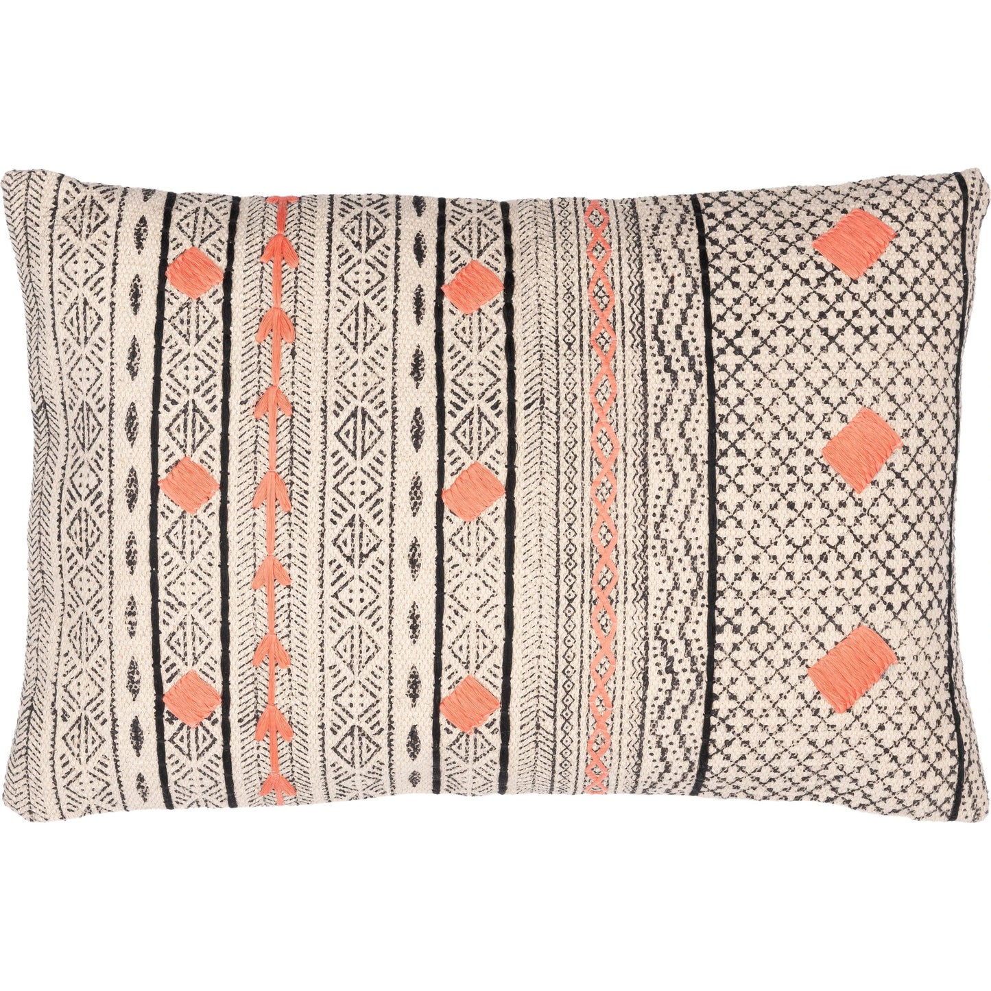 000 S-348530,S-348531 | Primary Silo | Zoya Pillow - 14555 by Surya in beige, black, dusty coral, denim. Made from 100% cotton in a eclectic & global style.